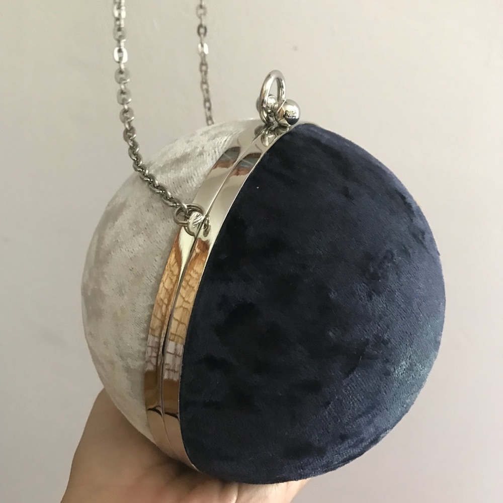 Spherical Clutch/Crossbody Bag with Chain